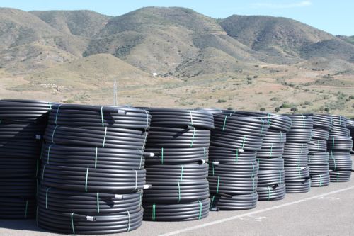 Tubo Riego Pe-hd 6bar 25mm.50m.banda Vde.263256b50