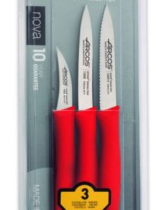 Juego 3 Cuchillos Mondadores Mango Rojo 189622