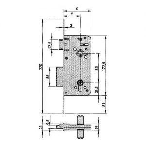 Cerradura Embutir 800-80 Hl