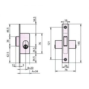 Cerradura Puerta Metalica 1964a/5 Cvl