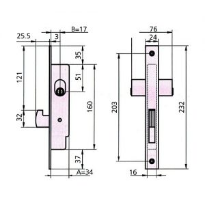 Cerradura Puerta Metalica 1968/5 Cvl