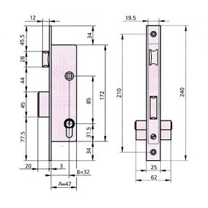 Cerradura Puerta Metalica 1995/0 Cvl