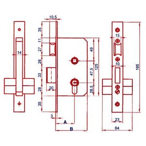 Cerradura Embutir 5801/35 Hl Lince
