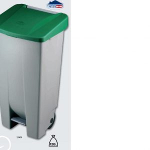 Contenedor Con Ruedas Y Pedal 120 L. Verde