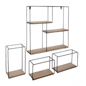 Set 4 Estantes De Pared MetÁlicos Cuadrados