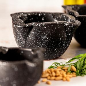 Mortero 13x8cm Negro Con Motas