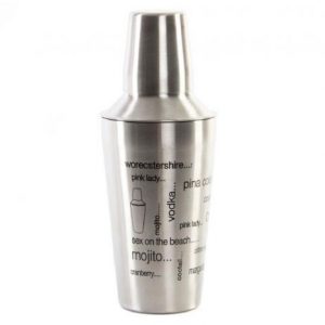 Coctelera Inox 9x9x22 500 Ml Letras Plateado