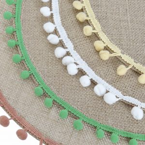 Individual  Jute  Poliester 40x40 Pompones