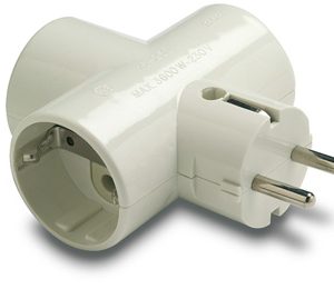 Adaptador Triple Toma Tierra Ceramico 1303 Blister