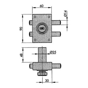 Cerrojo 16 Perfil Hierro Niquelado