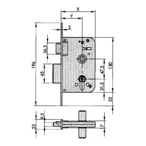 Cerradura Embutir 600-60 Hl