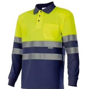 Polo Bicolor Alta Visibilidad M/larga 175 70 T- Xl