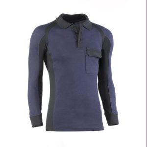 Polo Pique Manga Larga Flex Marino/negro 681/xl