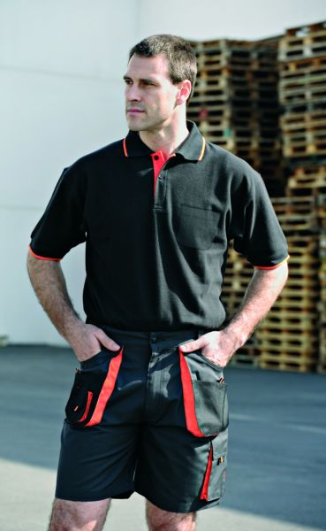 Polo Top Range Manga Corta Negro/naranja 647 S SALVIA