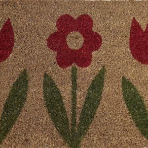 Felpudo Coco Natural Red Flower 35x60 50009