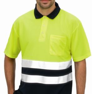 Polo Alta Visibilidad Bicolor Manga Corta Azul M