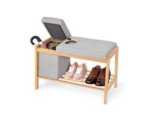 Banco Bambu C/cesto Almacenaje Y Repisa Zapatos
