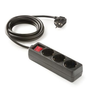 Base 3 Tomas Tt C/interruptor Cable 1.5m. Negro