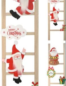 Escalera Madera Papa Noel Grande Dh8053490
