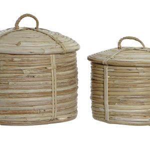 Cesta Set 2 Ratan 21x21x19 Marron Claro