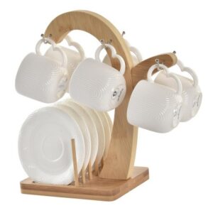 Taza Cafe Set 6 Porcelana Bambu