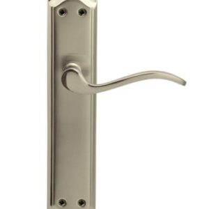 Juego Manivela Con Placa Larga Niquel Satinado