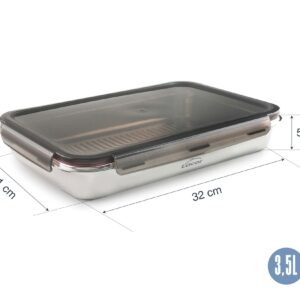 Recipiente Rect. C/tapa 3.5 Ltrs