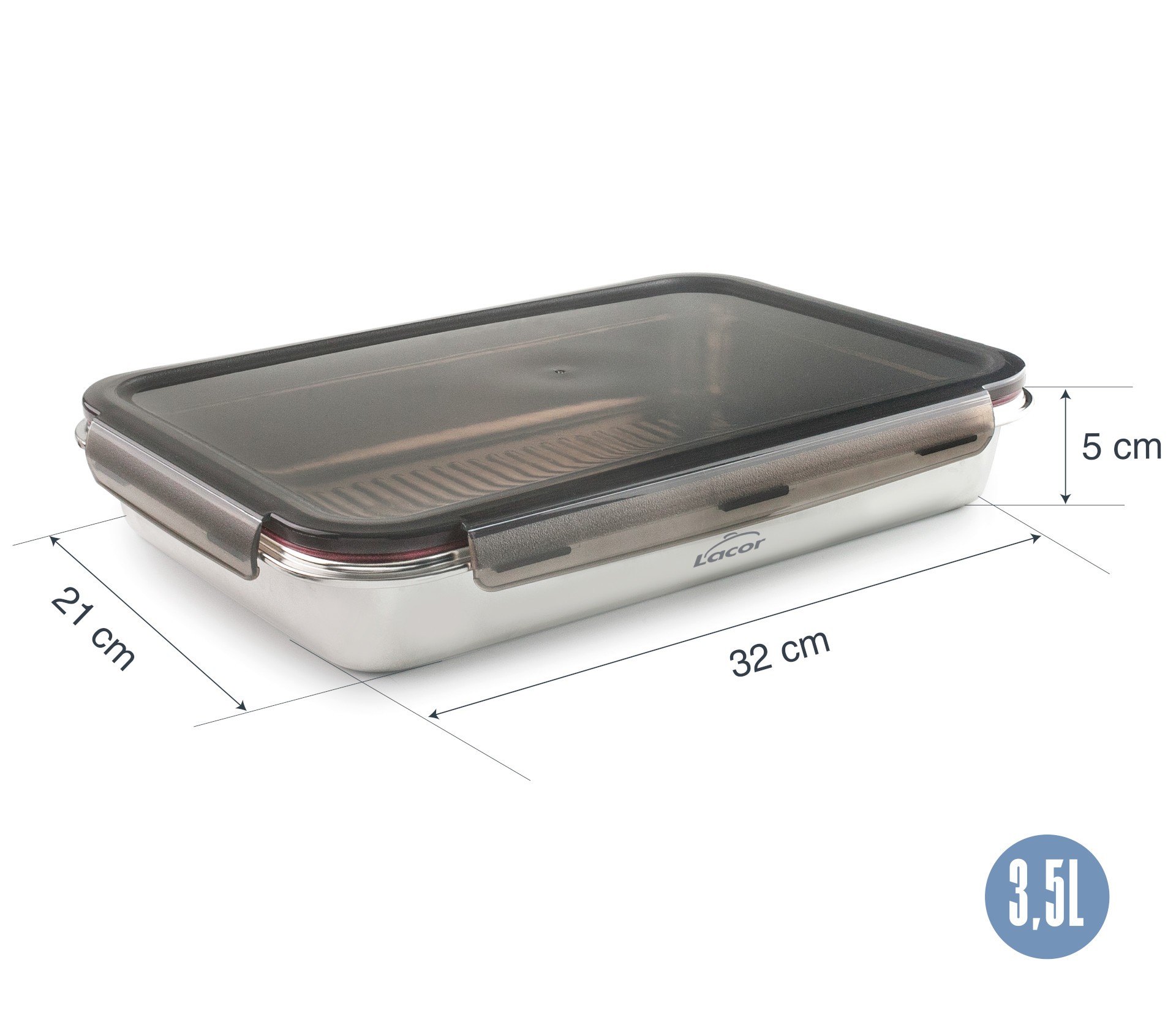 Recipiente Rect. C/tapa 3.5 Ltrs